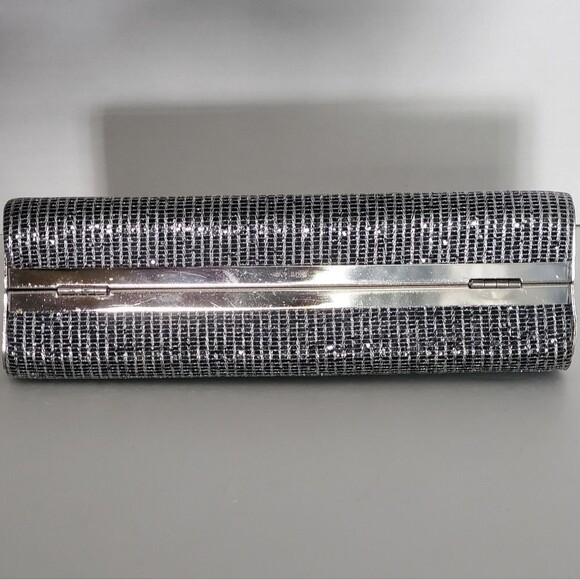 Vintage Silver Evening Bag with Rhinestone Cluster Clasp - Picture 8 of 8